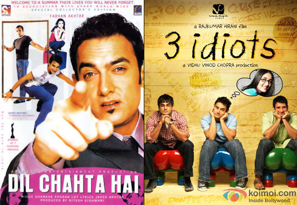 Dil Chahta Hai and 3 Idiots Movie Poster