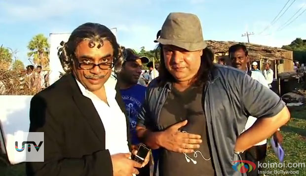 Paresh Rawal and Sajid Khan on the sets of Himmatwala Movie