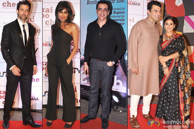 Hrithik Roshan, Chitrangada Singh, Ajay Bijli, Siddharth Roy Kapur and Vidya Balan At Kai Po Che Premiere