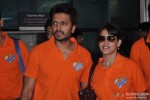 Ritesh Deshmukh and Genelia D'Souza Deshmukh with CCL Team Veer Marathi returns from Ranchi Pic 1
