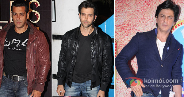 Salman Khan, Hrithik Roshan, Shahrukh Khan Salman Khan, Hrithik Roshan, Shahrukh Khan