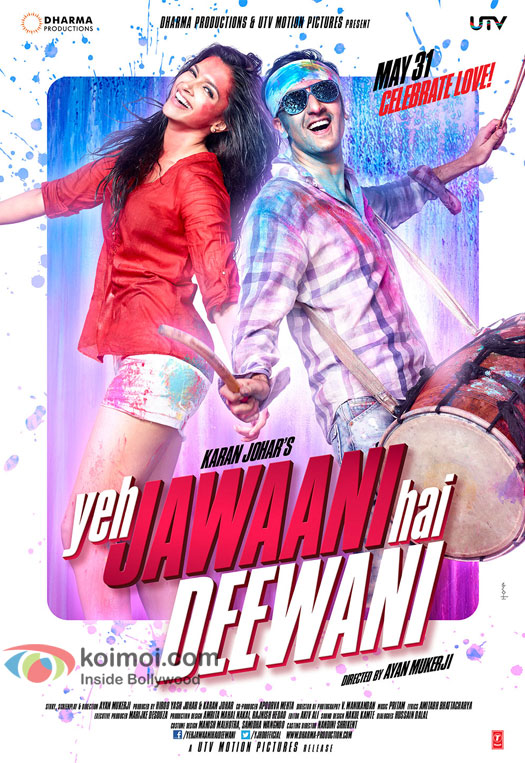 Deepika Padukone and Ranbir Kapoor in Yeh Jawaani Hai Deewani Movie First Look Poster