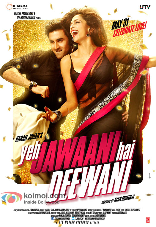 Ranbir Kapoor and Deepika Padukone in Yeh Jawaani Hai Deewani Movie First Look Poster