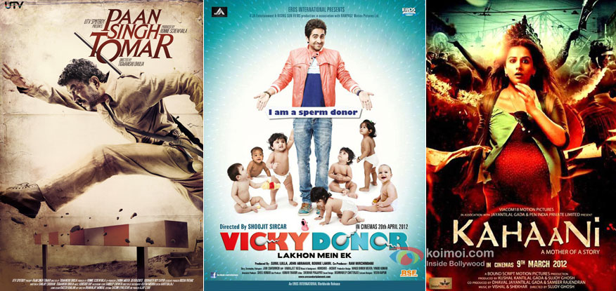 Paan Singh Tomar, Vicky Donor and Kahaani Movie Poster