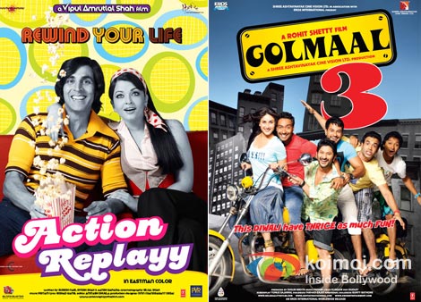 Action Replayy And Golmaal 3 Movie Poster
