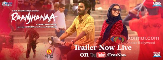 Dhanush And Sonam Kapoor In Raanjhanaa Movie Poster