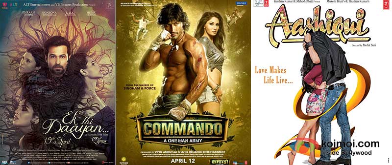 Ek Thi Daayan, Commando And Aashiqui 2 Movie Poster Ek Thi Daayan, Commando And Aashiqui 2 Movie Poster