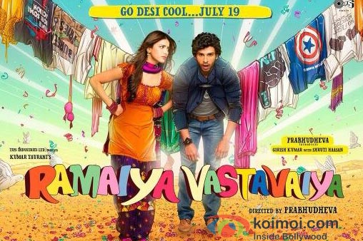 Shruti Haasan And Girish Kumar in Ramaiya Vastavaiya Poster