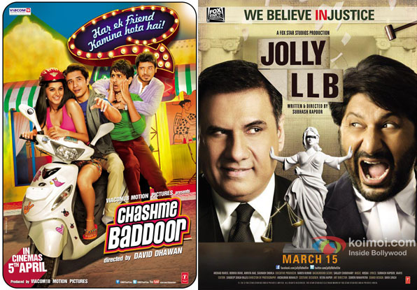 Chashme Baddoor and Jolly LLB Movie Poster Chashme Baddoor and Jolly LLB Movie Poster