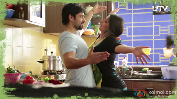Emraan Hashmi and Vidya Balan on the sets of Ghanchakkar Movie