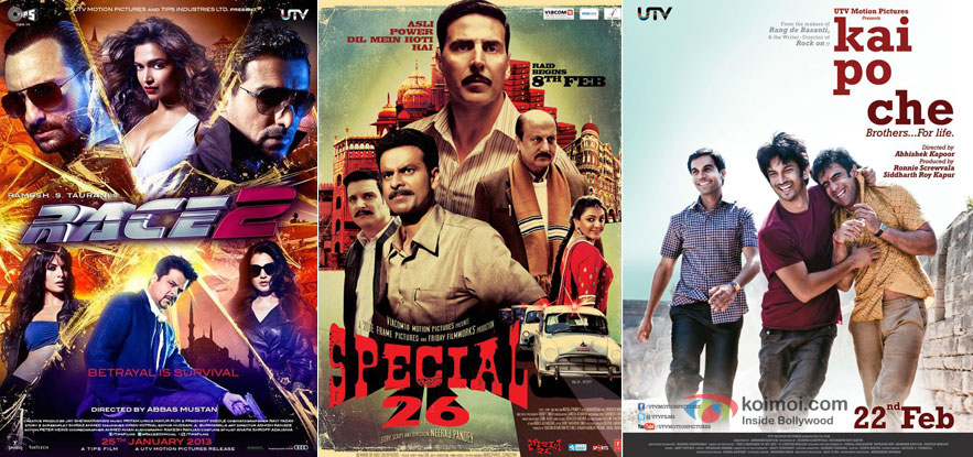 Race 2, Special Chabbis (26) and Kai Po Che! Movie Poster
