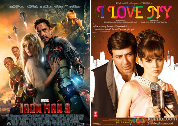 Iron Man 3 and I Love New Year Movie Poster