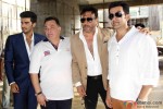 Arjun Kapoor, Rishi Kapoor, Jackie Shroff and Prithviraj Sukumaran during Aurangzeb's Press Meet at a Construction Site Pic 1