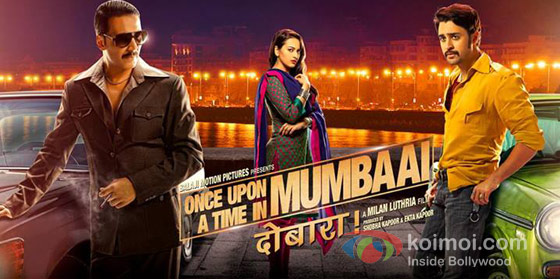 Akshay Kumar, Sonakshi Sinha And Imran Khan In Once Upon A Time In Mumbaai Dobaara Movie Poster Akshay Kumar, Sonakshi Sinha And Imran Khan In Once Upon A Time In Mumbaai Dobaara Movie Poster