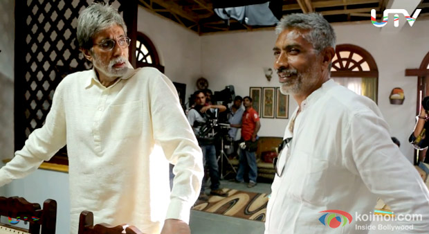 Amitabh Bachchan And Prakash Jha On The Sets of Satygraha