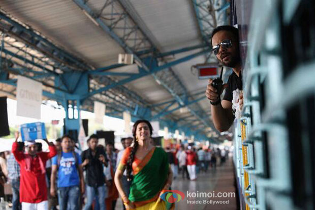 Deepika Padukone And Rohit Shetty on The Sets Chennai Express