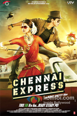 Deepika Padukone And Shah Rukh Khan in Chennai Express Movie Poster Deepika Padukone And Shah Rukh Khan in Chennai Express Movie Poster