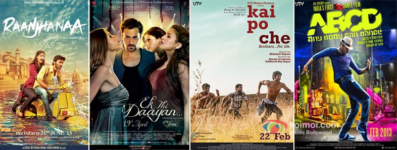 Raanjhana, Ek Thi Daayan, Kai Po Che And ABD Movie Poster
