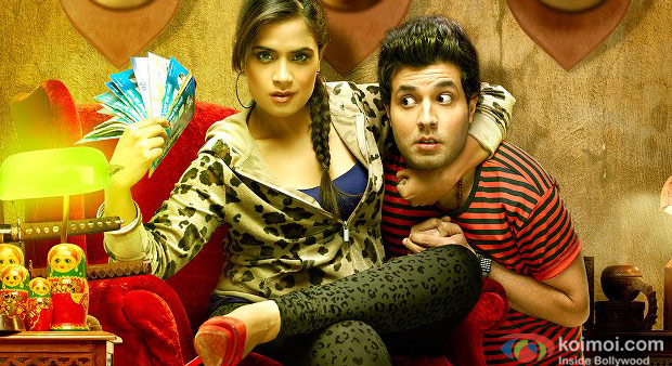Richa Chadda And Varun Sharma in Fukrey Movie Stills