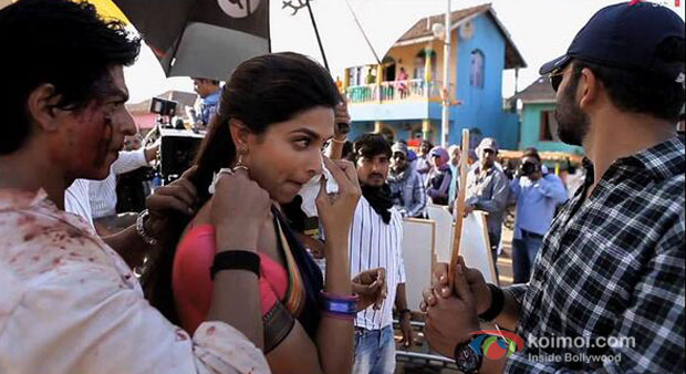 Shah Rukh Khan, Deepika Padukone And Rohit Shetty on The Sets Chennai Express