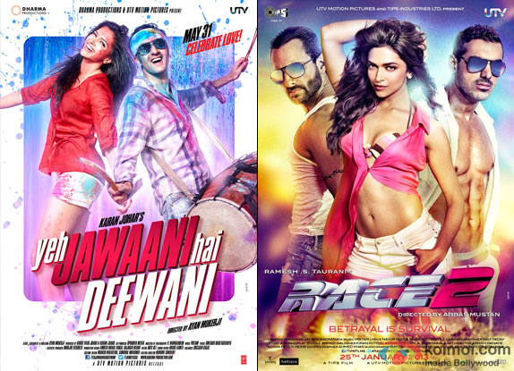 Yeh Jawaani Hai Deewani and Race 2 Movie Poster Yeh Jawaani Hai Deewani and Race 2 Movie Poster