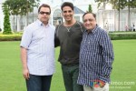 Ramesh S. Taurani And Akshay Kumar On the sets of Entertainment