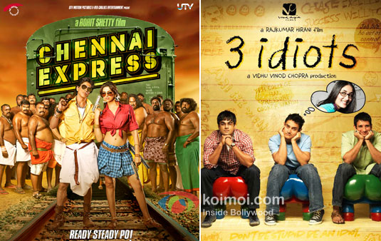Chennai Express And 3 Idiots Movie Poster