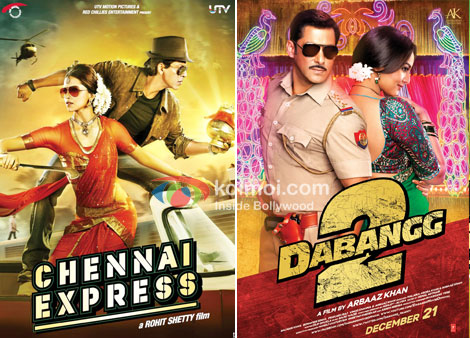 Chennai Express And Dabanng 2 Movie Posters