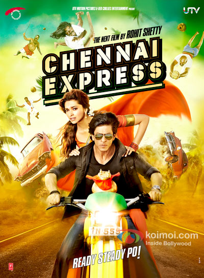 Deepika Padukone And Shah Rukh Khan in Chennai Express Movie Poster