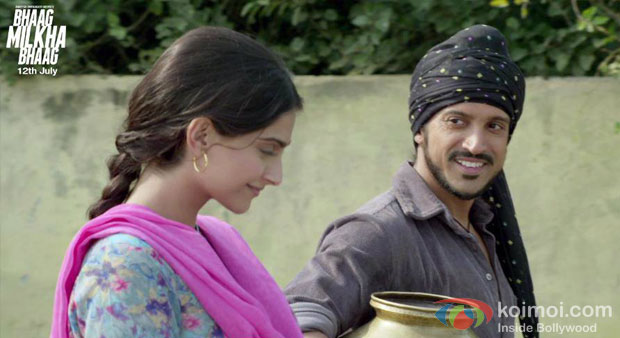 Sonam Kapoor And Farhan Akhtar in Bhaag Milkha Bhaag Movie Stiils
