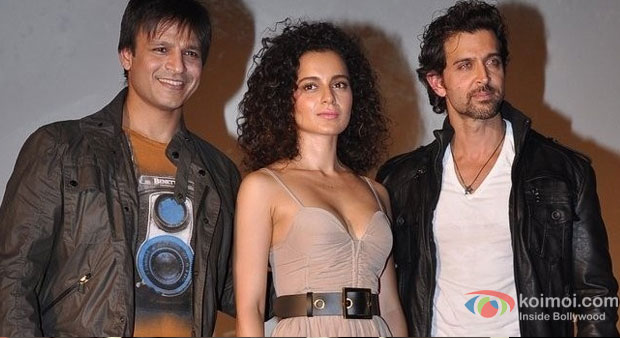 Vivek Oberoi, Kangana Ranaut And Hrithik Roshan in Krrish 3 Movie Trailer Launch