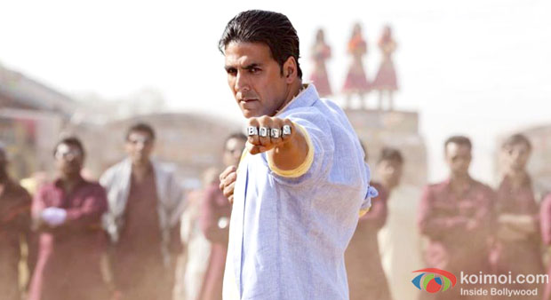 Akshay Kumar in a still from Boss Akshay Kumar in a still from Boss