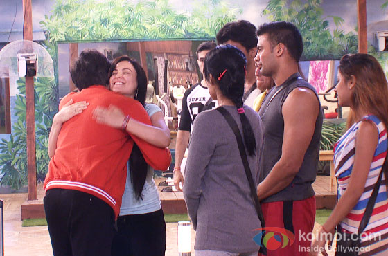 Elli Avram, Viveik Mishra, Sangram Singh, Pratyusha Banerjee in Bigg Boss 7