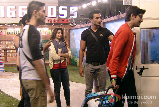 Sangram Singh, Tanisha Mukherjee, Asif Azim And Viveik Mishra in Bigg Boss 7