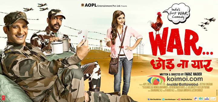 Sharman Joshi, Javed Jafferi And Soha Ali Khan in War Chhod Na Yaar Movie Poster Sharman Joshi, Javed Jafferi And Soha Ali Khan in War Chhod Na Yaar Movie Poster