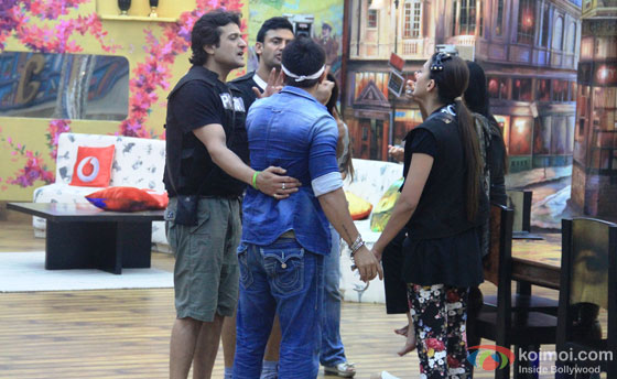 Ajaz Khan, Armaan Kohli, Sangram Singh and Gauhar Khan in Bigg Boss 7