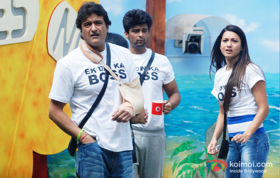 Armaan Kohli, Kushal Tandon and Gauhar Khan in Bigg Boss 7