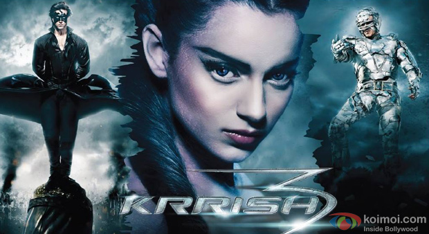 Hrithik Roshan, Kangana Ranaut and Vivek Oberoi in Krrish 3 Hrithik Roshan, Kangana Ranaut and Vivek Oberoi in Krrish 3