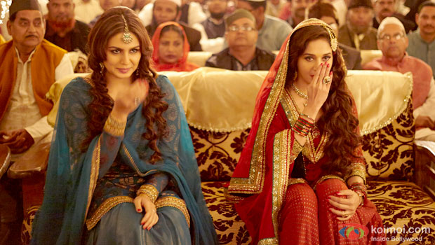 Huma Qureshi and Madhuri Dixit in a still from Dedh Ishqiya