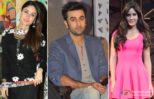Kreena Kapoor, Ranbir Kapoor and Katrina Kaif at an event