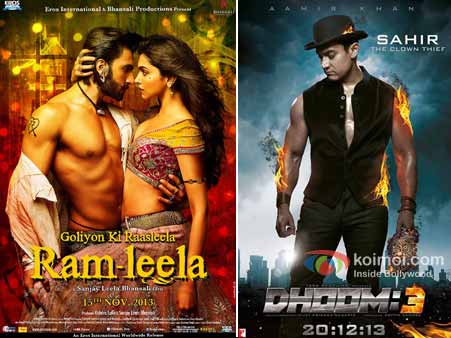 Ramleela and Dhoom:3 movie Poster