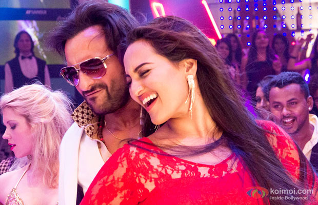 Saif Ali Khan and Sonakshi Sinha in a still from Bullett Raja