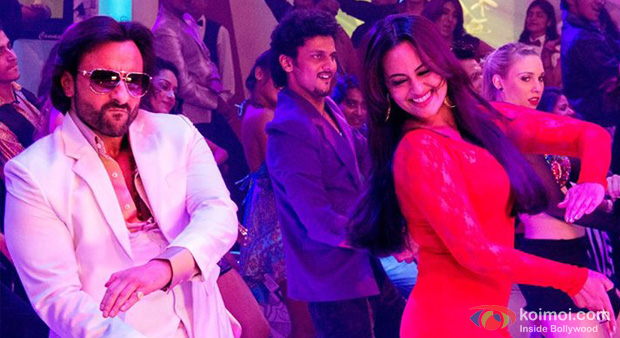Saif Ali Khan and Sonakshi Sinha in still from Bullett Raja