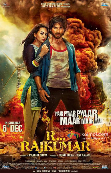 Sonakshi Sinha and Shahid Kapoor in a R... Rajkumar movie poster