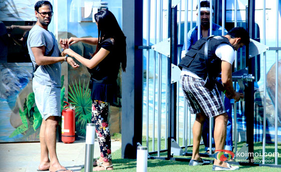 VJ Andy, Gauhar Khan, Sangram Singh and Ajaz Khan in Bigg Boss 7
