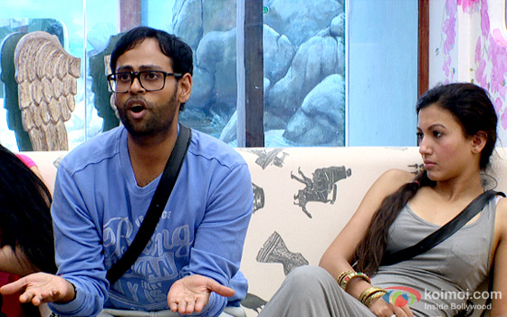 VJ Andy and Gauhar Khan in Bigg Boss 7