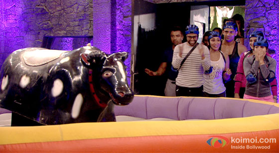 VJ Andy, Sofia Hayat, Sangram Singh and Tanisha Mukherjee in Bigg Boss 7