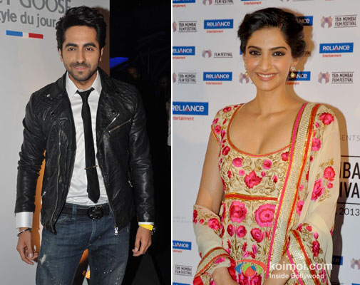 Ayushmann Khurrana and Sonam Kapoor at an event