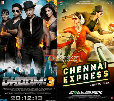 Dhoom 3 and Chennai Express Movie Poster Dhoom 3 and Chennai Express Movie Poster