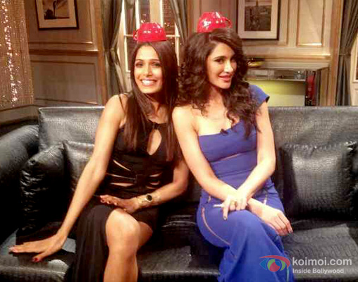 Freida Pinto and Nargis Fakhri on the sets of 'Koffee With Karan Season 4'